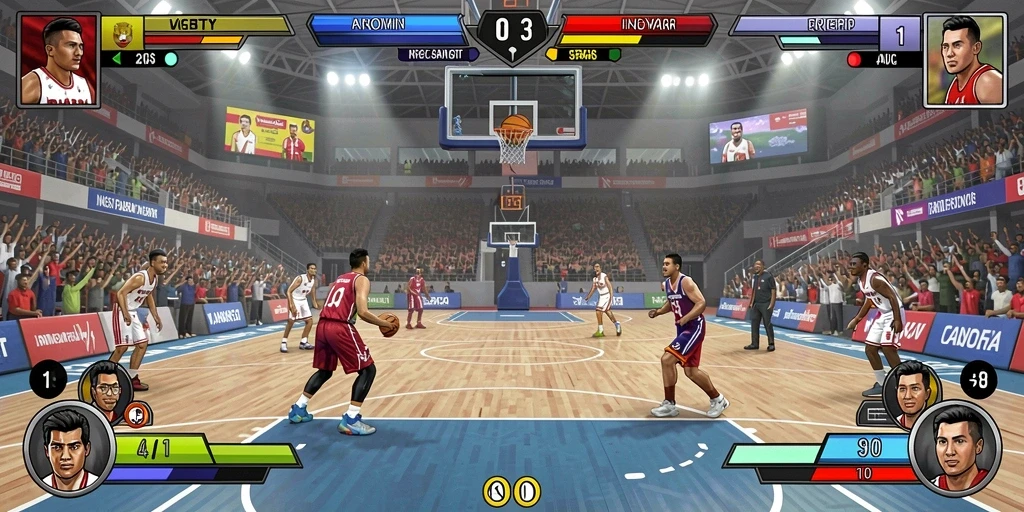 Screenshot menunjukkan karakter utama dalam aksi seru.